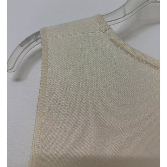 Akris Grass Print Silk Tank Top Sweater Yellow Straw Hay Stripe Sleeveless 10 - Picture 10 of 13